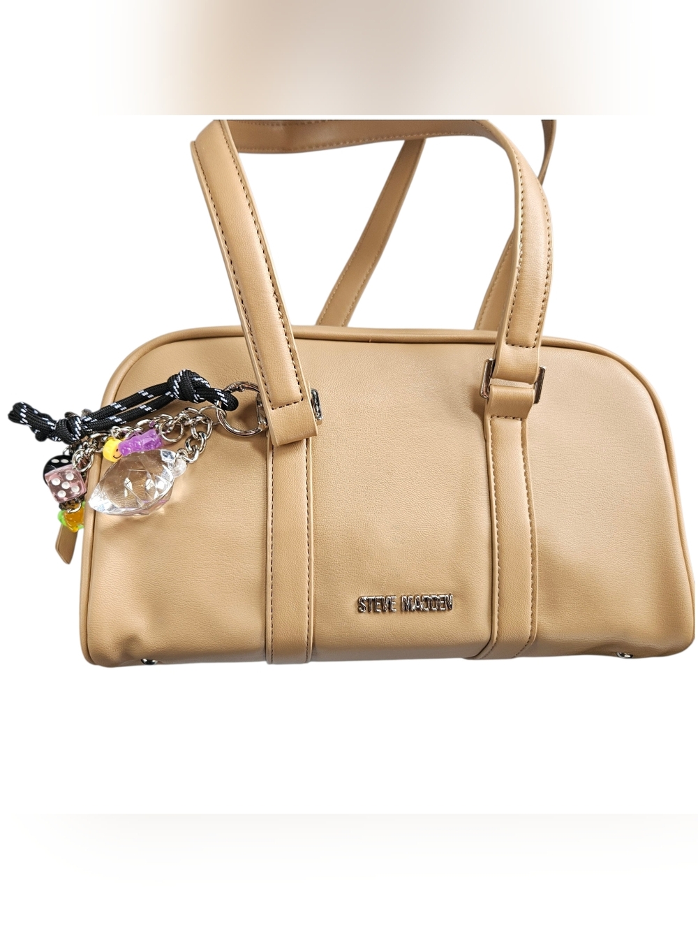 Steve Madden Dome Satchel with Charm Detail and Brown Coin Purse